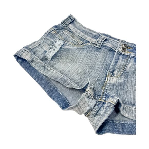 Free Culture Mid-Wash Denim Shorts Size 13 Stretch Cotton Blend Casual - Picture 10 of 10